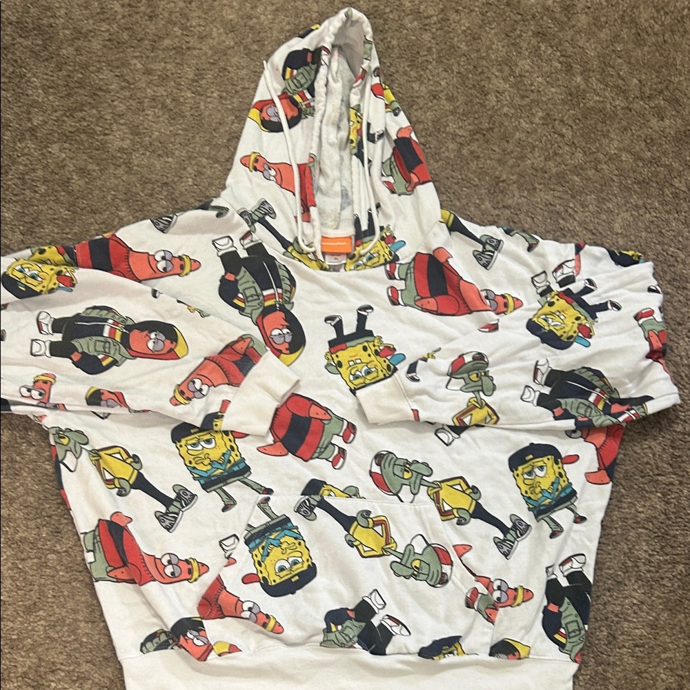 Kids Cartoon Character Hoodie - White